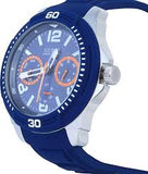 Guess Trade Blue Dial Blue Silicone Strap Watch for Men - W0967G2