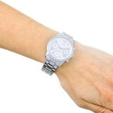 Guess Mini Sunrise Chronograph Quartz Silver Dial Silver Steel Strap Watch For Women - W0623L1