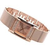 Guess Nouveau Diamonds Rose Gold Dial Rose Gold Mesh Bracelet Watch for Women - W0127L3