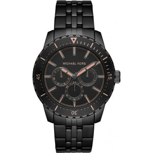 Michael Kors Cunningham Chronograph Black Dial Black Steel Strap Watch For Men - MK7157