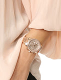 Michael Kors Ritz Chronograph Rose Gold Dial Rose Gold Steel Strap Watch for Women - MK6357