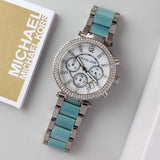 Michael Kors Parker White Dial Two Tone Steel Strap Watch for Women - MK6138