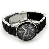 Marc Jacobs Rock Chronograph Black Dial Black Silicone Strap Watch for Women - MBM2551