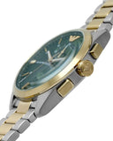 Emporio Armani Claudio Chronograph Green Dial Two Tone Steel Strap Watch For Women - AR11511