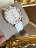 Michael Kors Runway Quartz White Dial White Rubber Strap Watch For Women - MK6853