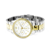 Guess Mini Spectrum Analog Silver Dial Two Tone Steel Strap Watch For Women - W0122L2