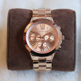 Michael Kors Runway Chronograph Rose Gold Dial Rose Gold Steel Strap Watch For Women - MK5778