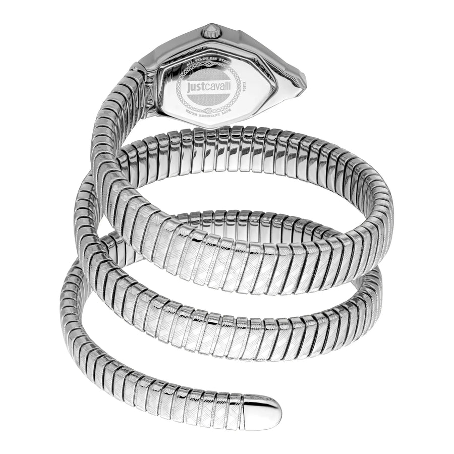 Just Cavalli Mesmerizing Blue Dial Silver Steel Strap Watch for Women - JC1L304M0015