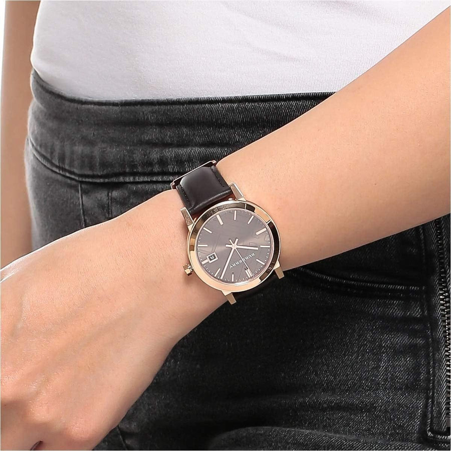 Burberry Classic Quartz Brown Dial Brown Leather Strap Watch for Men - BU9013