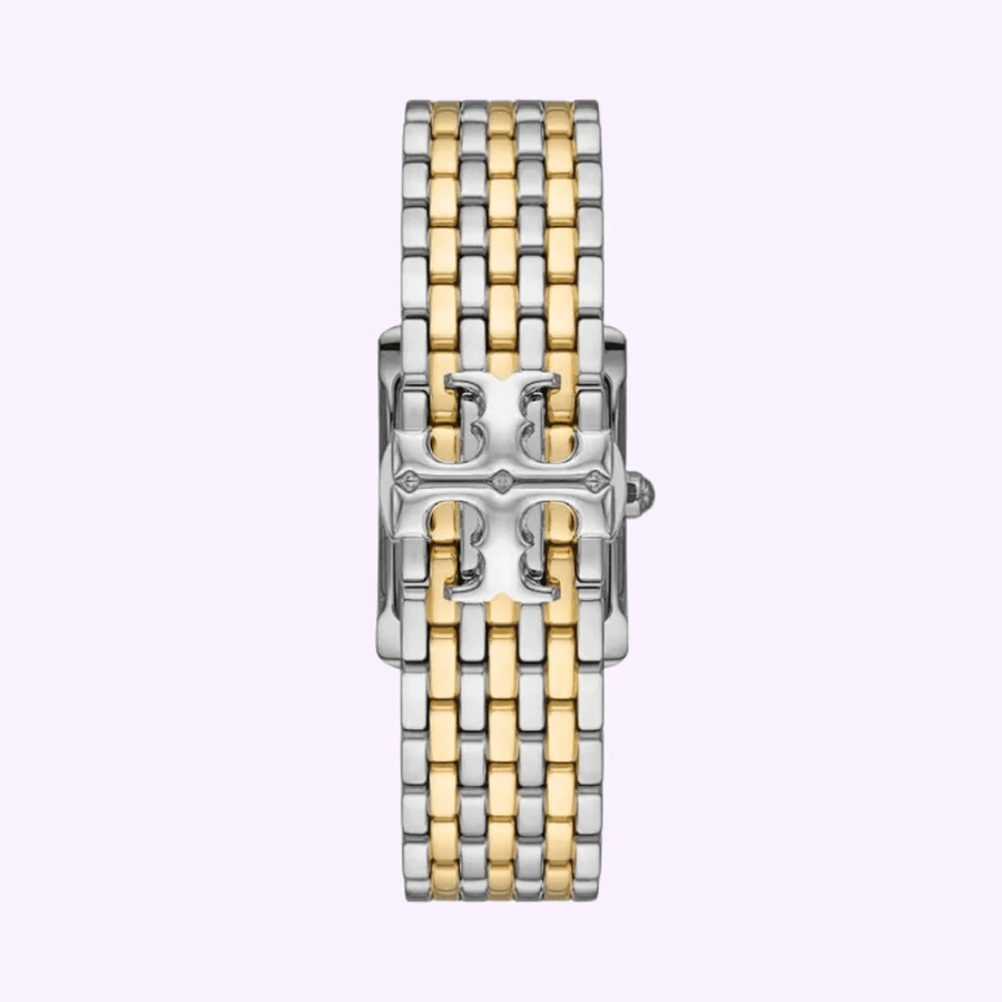 Tory Burch Eleanor White Dial Two Tone Steel Strap Watch for Women - TBW1070