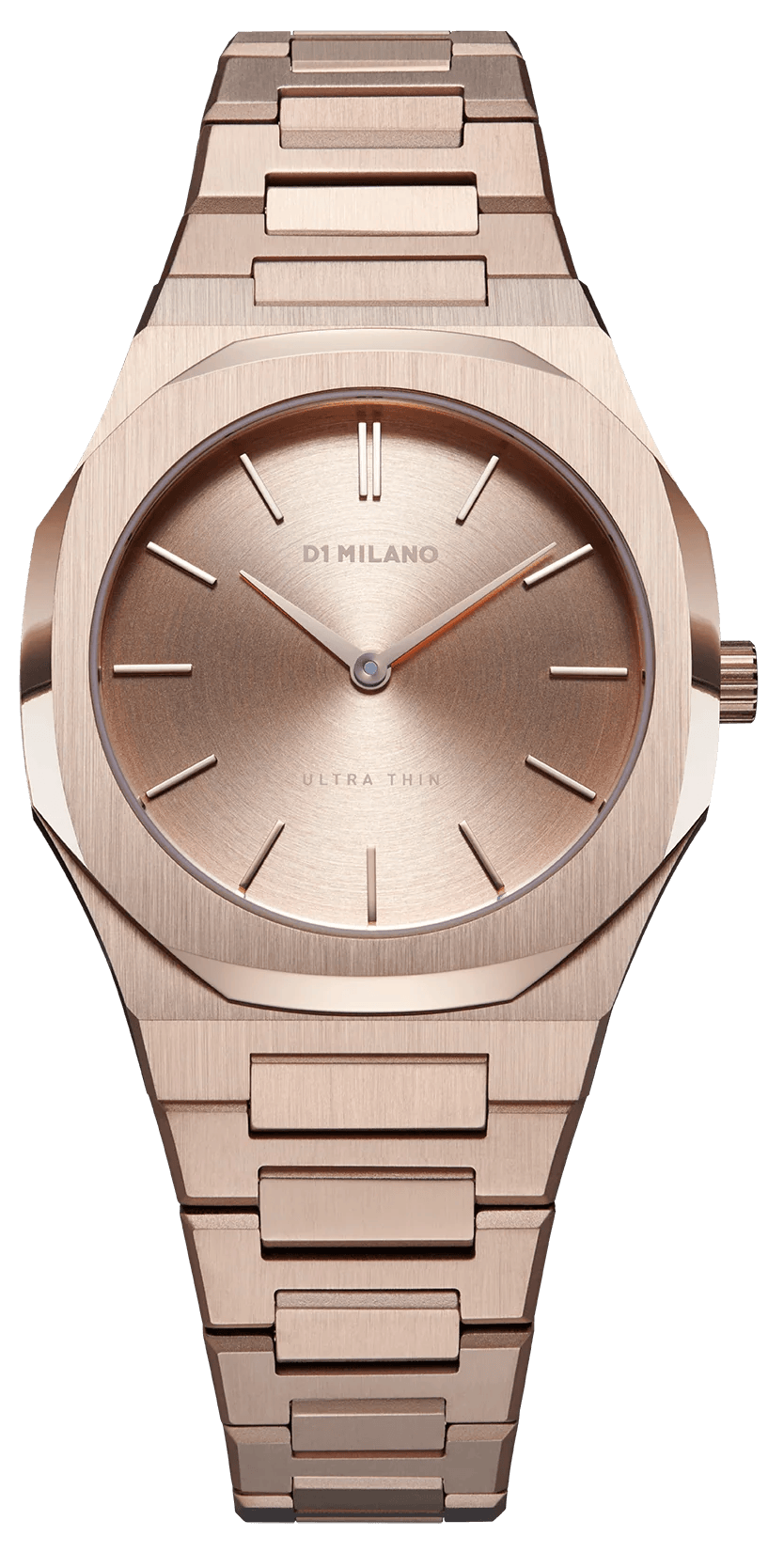 D1 Milano Ultra Thin Rose Gold Dial Rose Gold Steel Strap Watch for Women - D1-UTBL04