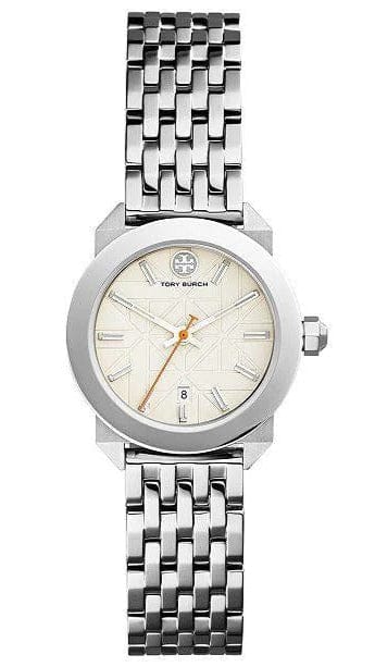 Tory Burch Whitney Ivory White Dial Silver Steel Strap Watch for Women - TBW8001