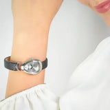 Just Cavalli Diversa Snake Silver Dial Black Leather Strap Watch for Women - JC1L321L0015