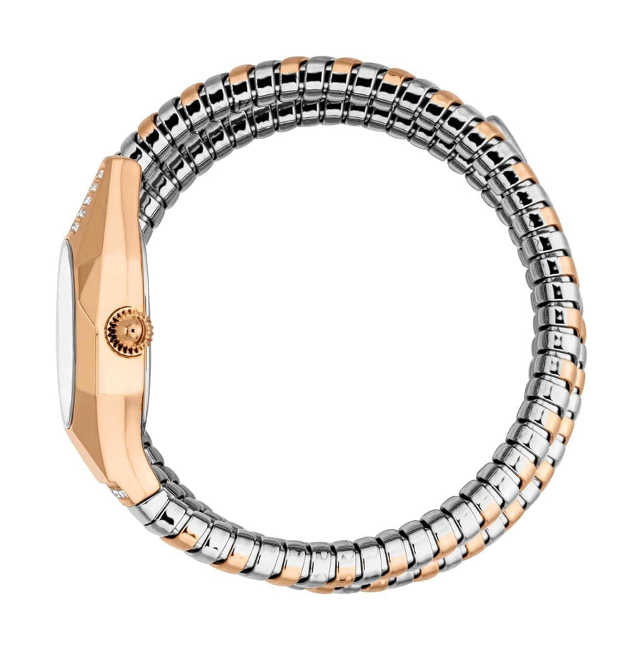 Just Cavalli Lunara Silver Dial Two Tone Steel Strap Watch for Women - JC1L397M0075