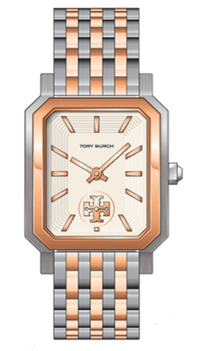 Tory Burch Robinson White Dial Two Tone Steel Strap Watch for Women - TBW1509
