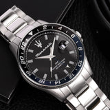 Maserati SFIDA Limited Edition Black Dial Silver Steel Strap Watch for Men - R8853140011