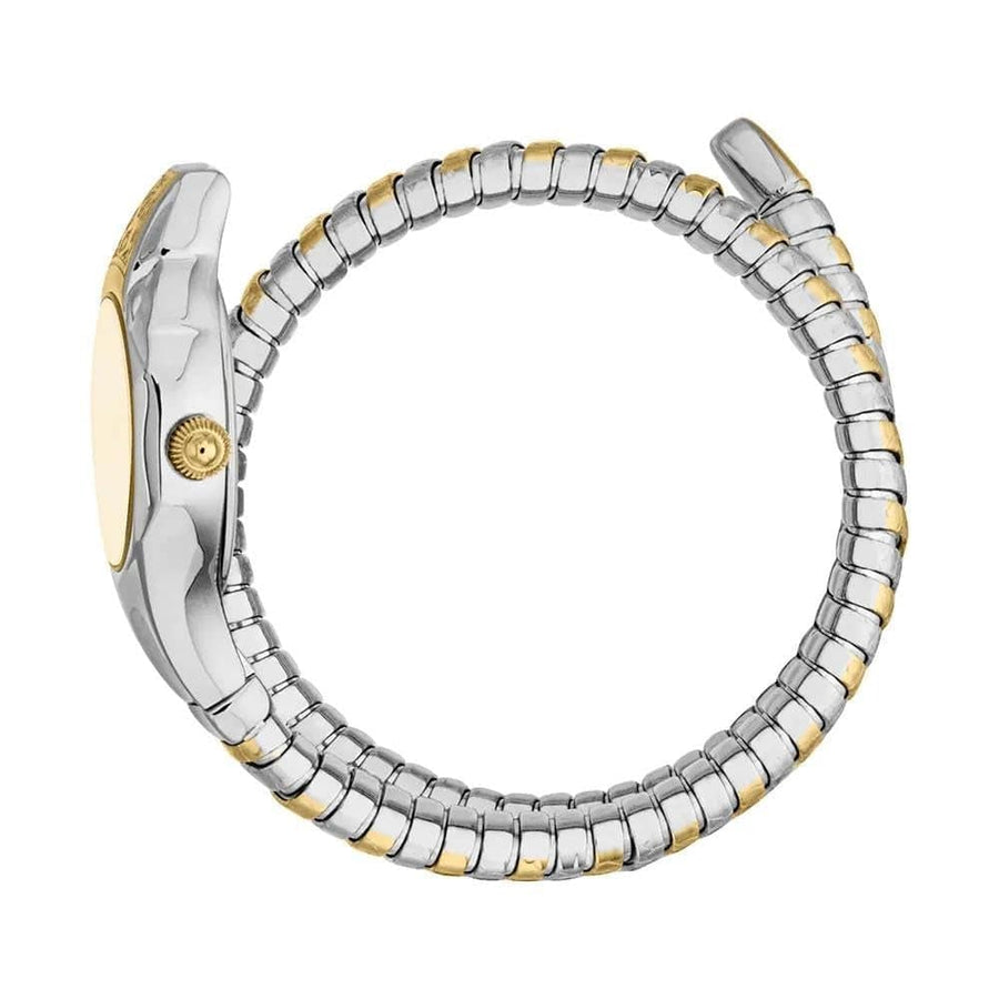 Just Cavalli Fiore Gold Dial Two Tone Steel Strap Watch for Women - JC1L354M0055