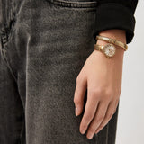 Just Cavalli Enchanting White Dial Gold Steel Strap Watch for Women - JC1L301M0025