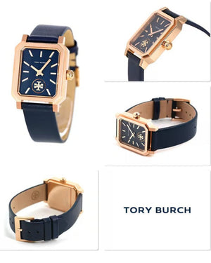 Tory Burch Robinson Quartz Blue Dial Blue Leather Strap Watch for Women - TBW1511