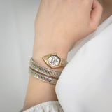 Just Cavalli Mesmerizing White Dial Two Tone Steel Strap Watch for Women - JC1L304M0055