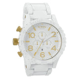 Nixon 51-30 Chronograph White Dial White Steel Strap Watch for Men - A083-1035