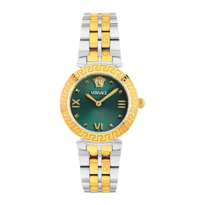 Versace Daphnis Quartz Green Dial Two Tone Steel Strap Watch for Women - VEOCA0424
