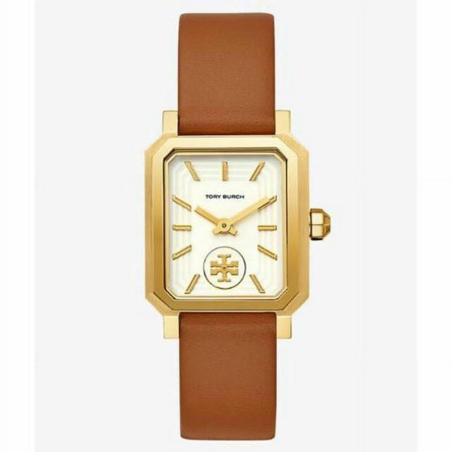 Tory Burch Robinson White Dial Brown Leather Strap Watch for Women - TBW1503