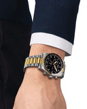 Tissot PR516 Chronograph Black Dial Two Tone Steel Strap Watch for Men - T149.417.22.051.00