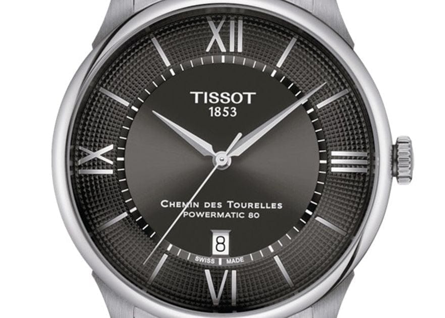 Tissot Chemin Des Tourelles Powermatic 80 Grey Dial Silver Steel Strap Watch for Men - T139.407.11.068.00