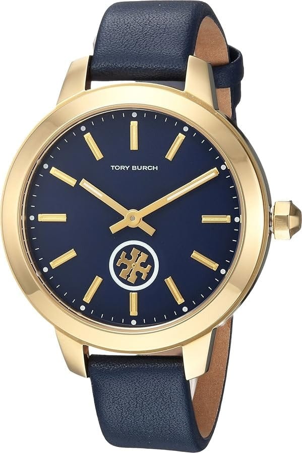 Tory Burch Collins Quartz Blue Dial Blue Leather Strap Watch for Women - TBW1203