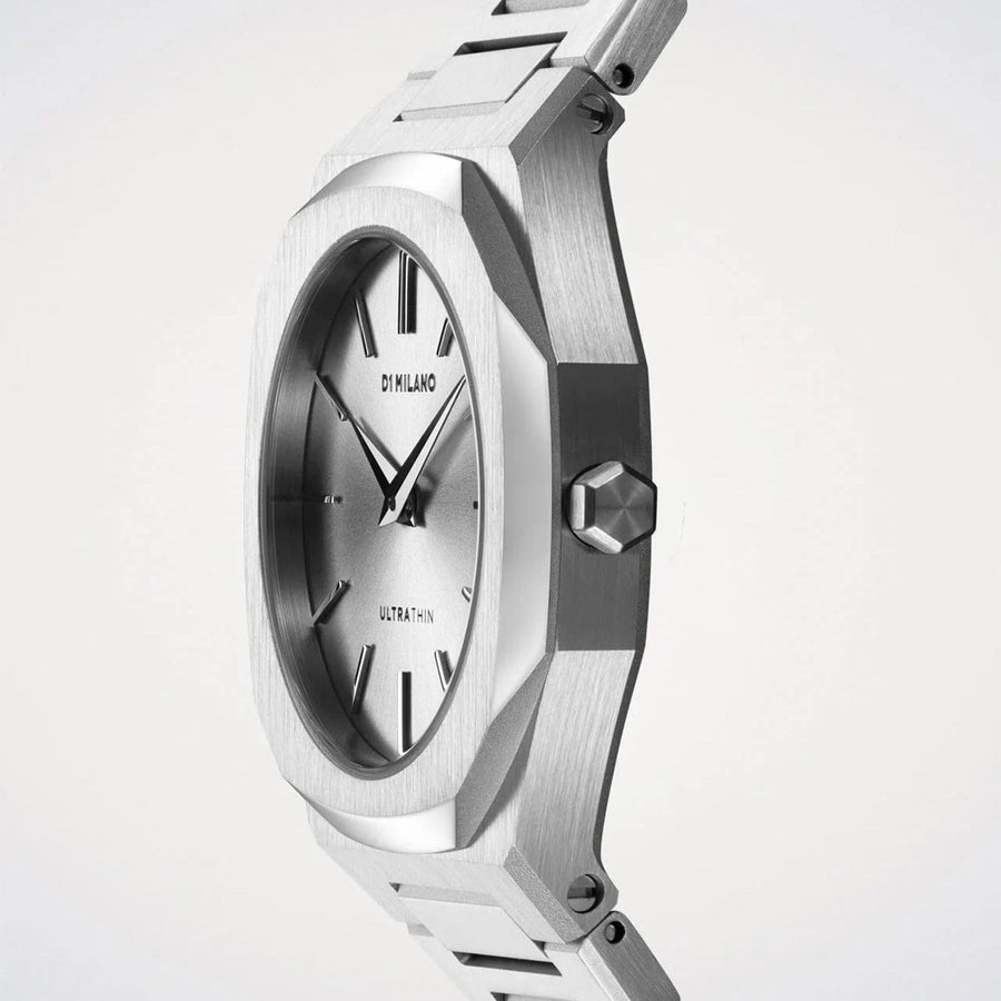 D1 Milano Ultra Thin Silver Dial Silver Steel Strap Watch for Women - D1-UTBL30