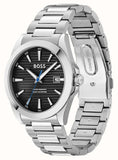 Hugo Boss Strike Black Dial Silver Steel Strap Watch for Men - 1514170