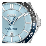 Hugo Boss Runner 3H Light Blue Dial Silver Steel Strap Watch for Men - 1514207