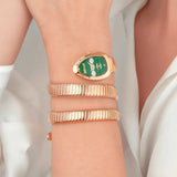 Just Cavalli Cosenza Green Dial Rose Gold Steel Strap Watch for Women - JC1L232M0045