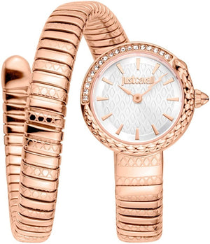 Just Cavalli Enchanting White Dial Rose Gold Steel Strap Watch for Women - JC1L301M0045