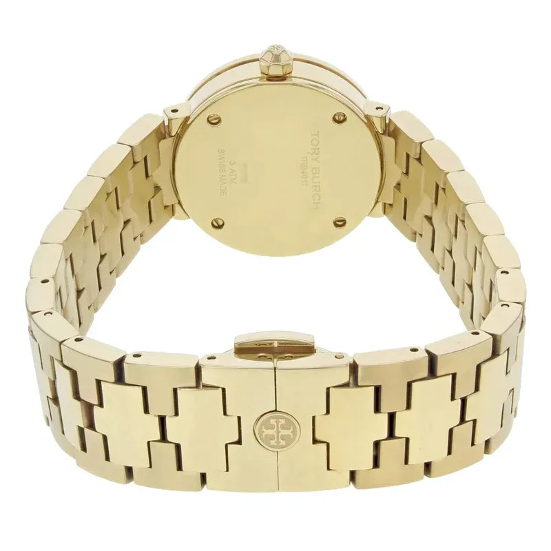 Tory Burch Reva Gold Dial Gold Steel Strap Watch for Women - TBW4011