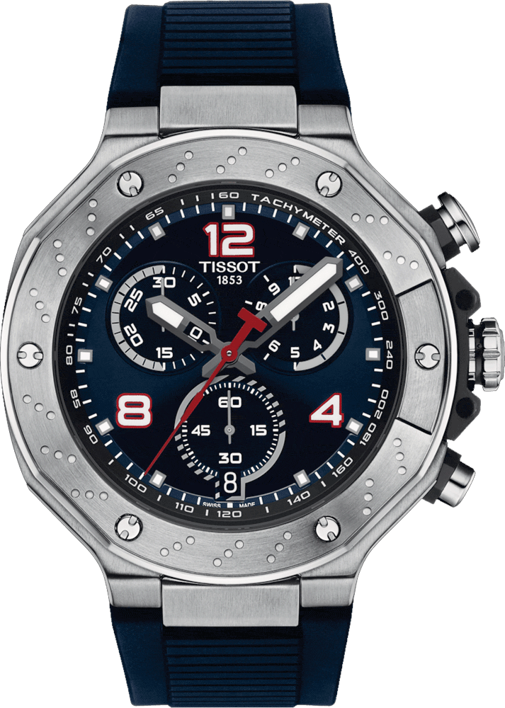 Tissot T Race Moto GP Limited Edition Chronograph Blue Dial Blue Rubber Strap Watch for Men - T141.417.17.047.00