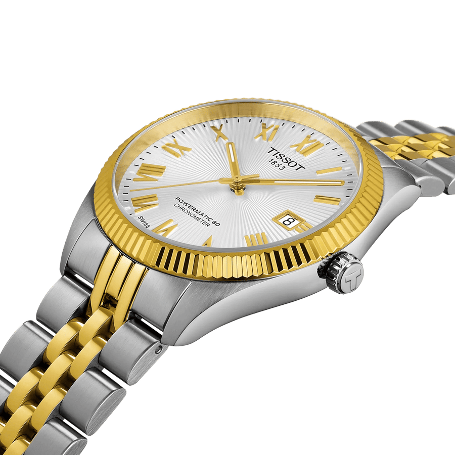 Tissot Ballade Powermatic 80 Cosc Silver Dial Two Tone Steel Strap Watch for Men - T156.408.22.033.00