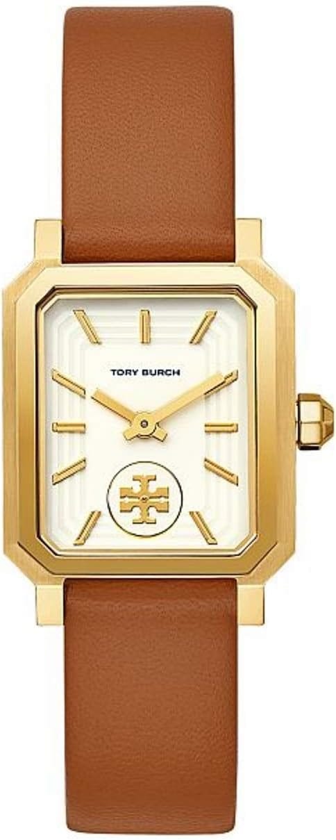 Tory Burch Robinson White Dial Brown Leather Strap Watch for Women - TBW1503