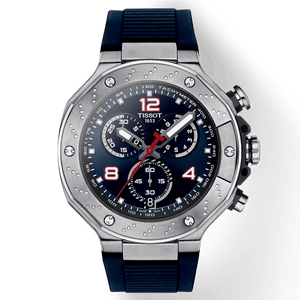 Tissot T Race Moto GP Limited Edition Chronograph Blue Dial Blue Rubber Strap Watch for Men - T141.417.17.047.00