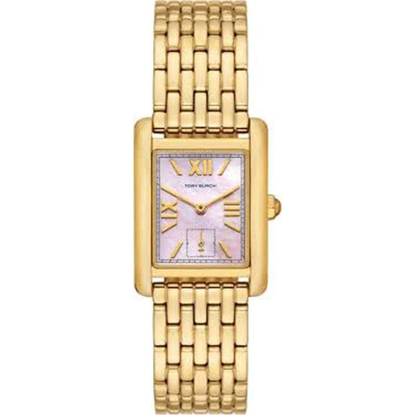 Tory Burch Eleanor Mother of Pearl Pink Dial Gold Steel Strap Watch for Women - TBW1077