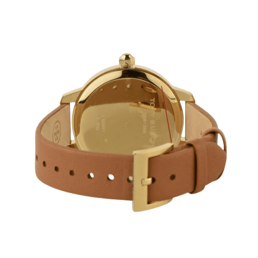 Tory Burch Collins Quartz White Dial Brown Leather Strap Watch for Women - TBW1202