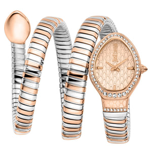 Just Cavalli Carezza Rose Gold Dial Two Tone Steel Strap Watch for Women - JC1L372M0065