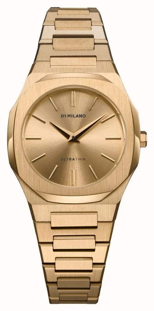 D1 Milano Ultra Thin Zephyr Gold Dial Gold Steel Strap Watch for Women - D1-UTBL31