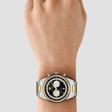 Emporio Armani Racer Chronograph Black Dial Two Tone Steel Strap Watch for Men - AR11678