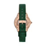 Emporio Armani Mia Meccanico Mother of Pearl Dial Green Leather Strap Watch for Women - AR60073