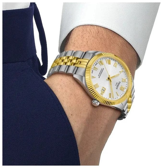 Tissot Ballade Powermatic 80 Cosc Silver Dial Two Tone Steel Strap Watch for Men - T156.408.22.033.00