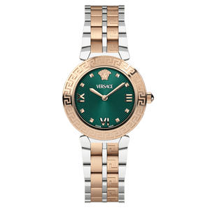 Versace Daphnis Analog Green Dial Two Tone Steel Strap Watch for Women - VEOCA0224