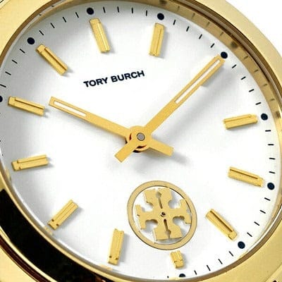 Tory Burch Collins White Dial Gold Steel Strap Watch for Women - TBW1300