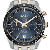 Hugo Boss Tourmaster Chronograph Blue Dial Two Tone Steel Strap Watch for Men - 1514288